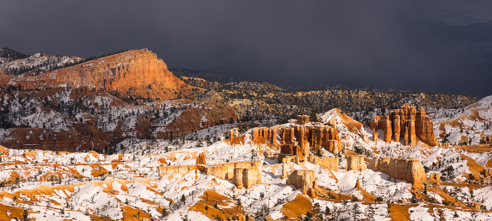 Sony a7 sample photo. Stormy skies threaten bryce photography