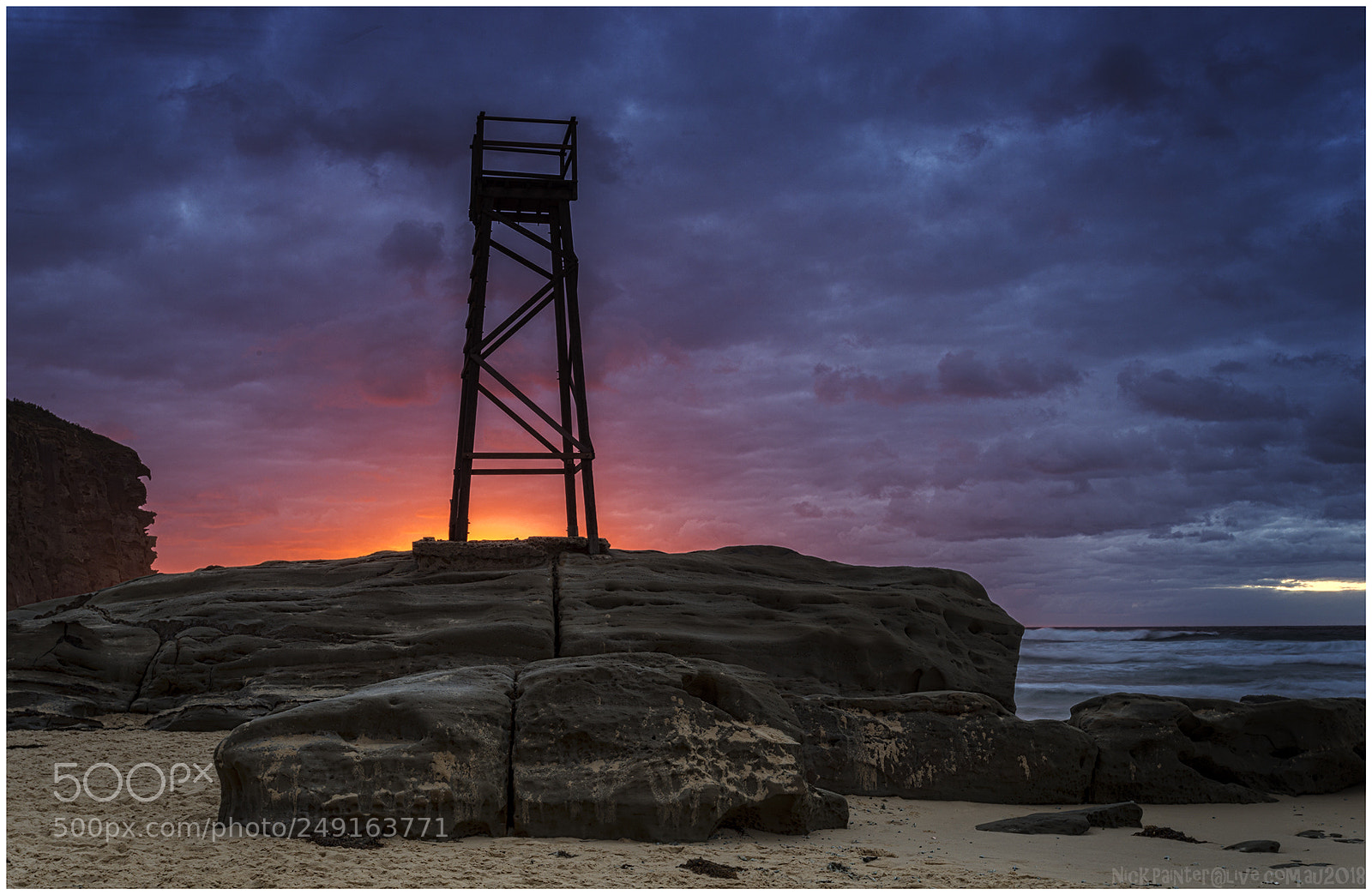 Nikon D800 sample photo. Redhead beach shark tower photography