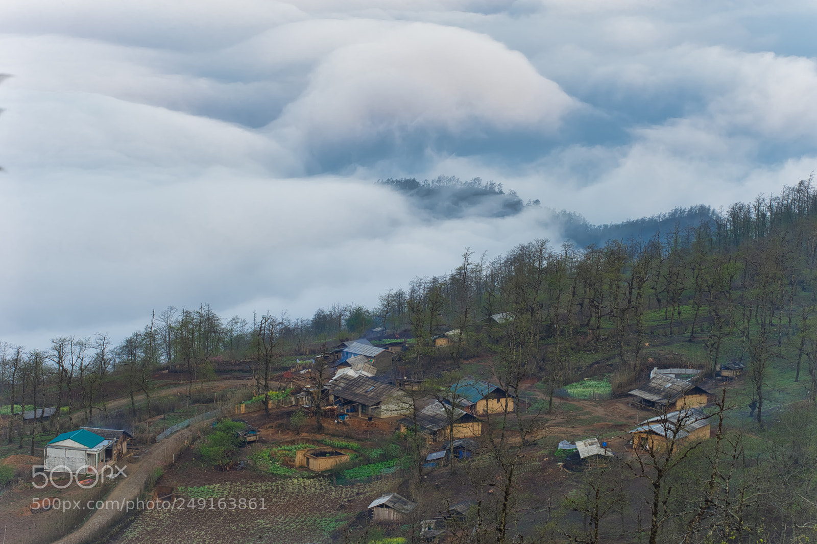 Sony a7 II sample photo. Village in clouds photography
