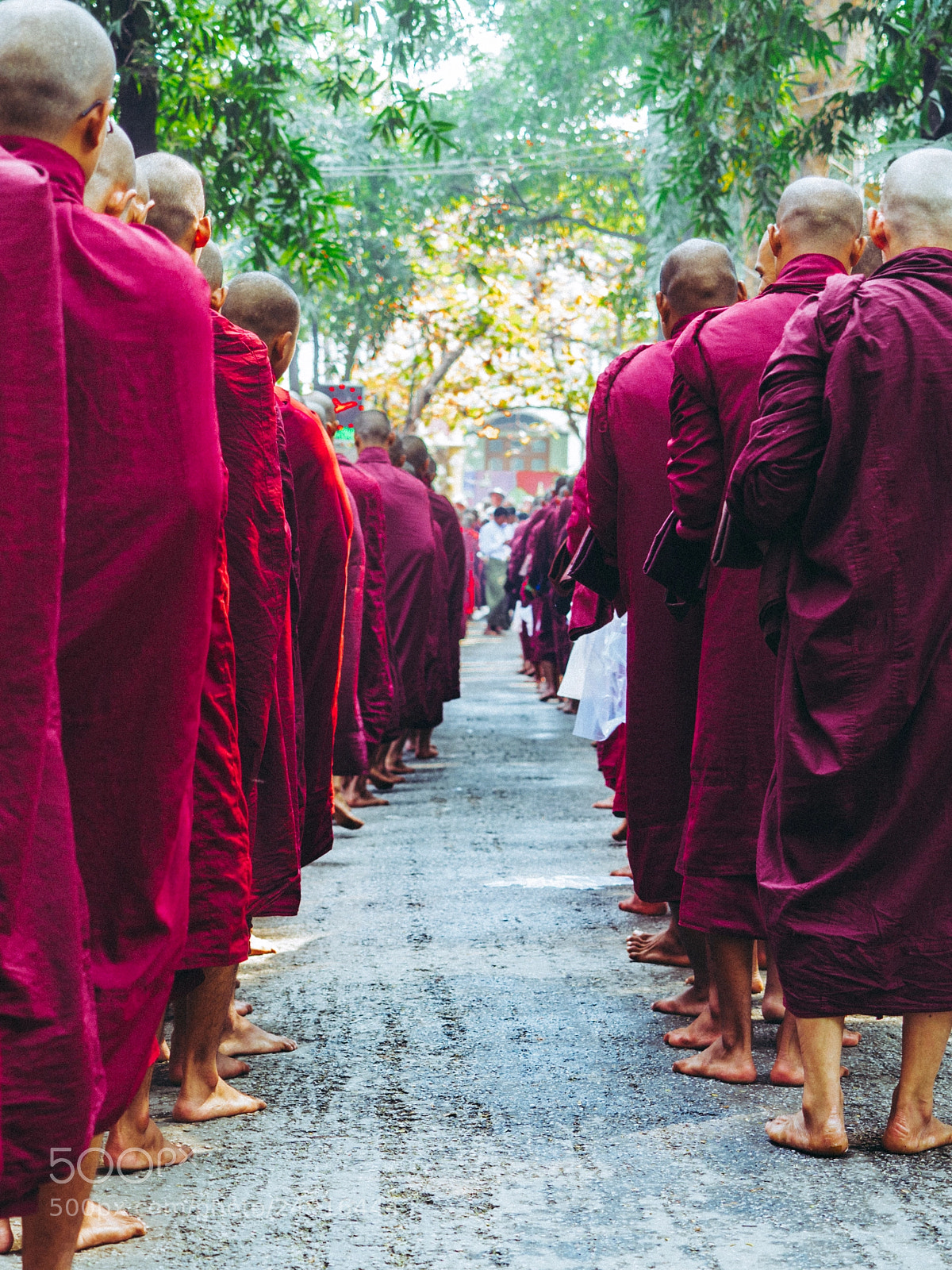 Olympus OM-D E-M10 II sample photo. Monks waiting for their photography