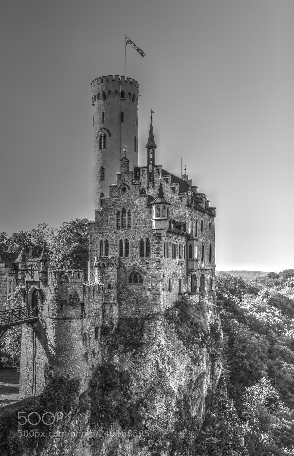 Nikon D610 sample photo. B&w castle photography