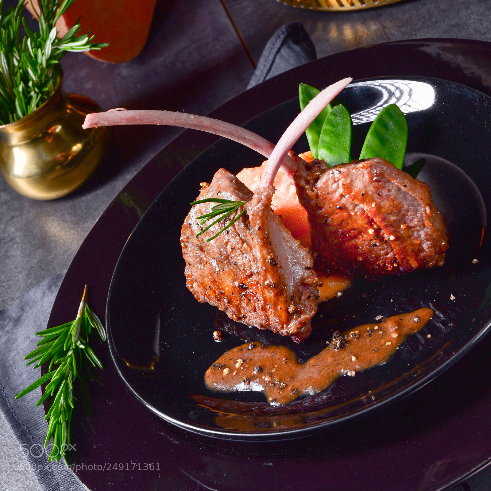 Nikon D810 sample photo. Lamb steaks with rosemary photography