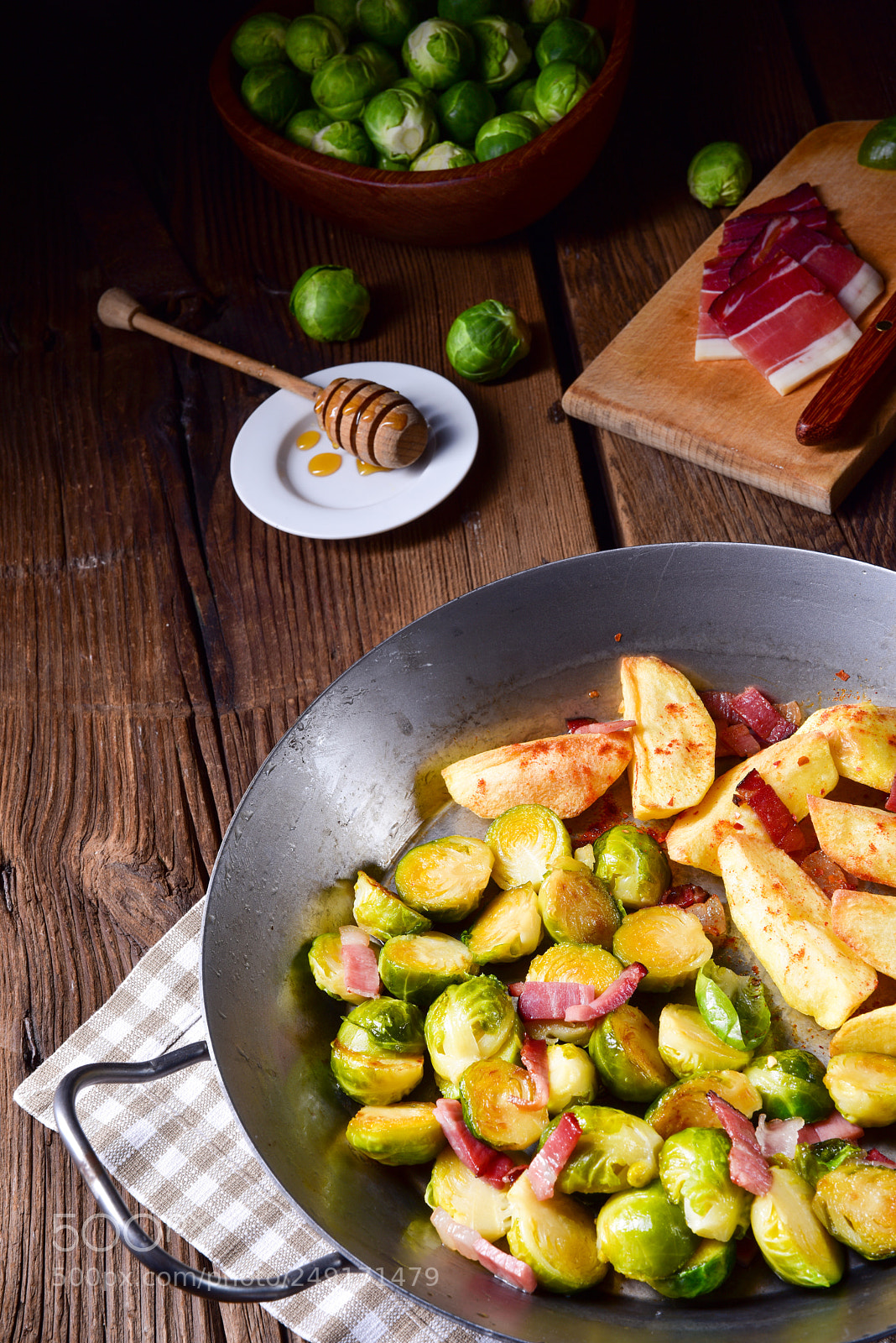 Nikon D810 sample photo. Brussels sprouts with ham photography