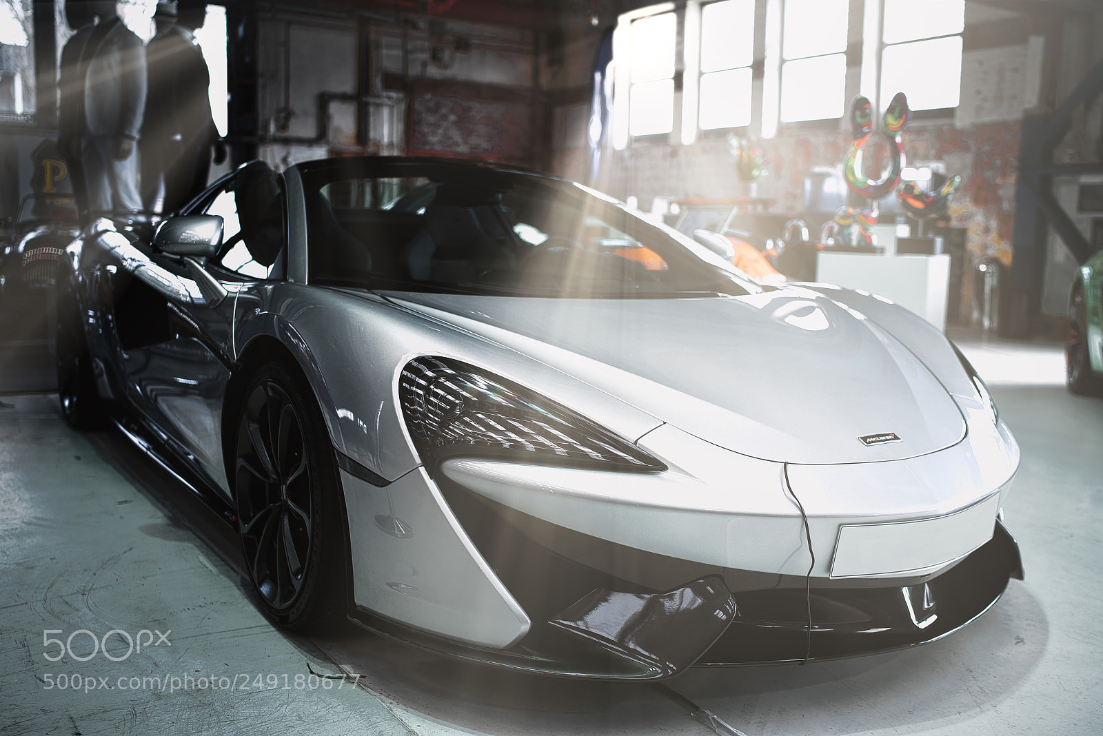 Sony a7R III sample photo. Mclaren 570s silver right photography