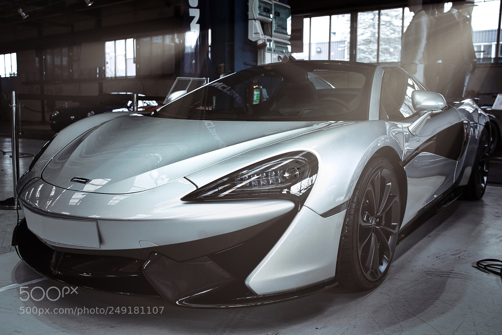 Sony a7R III sample photo. Mclaren 570s silver left photography