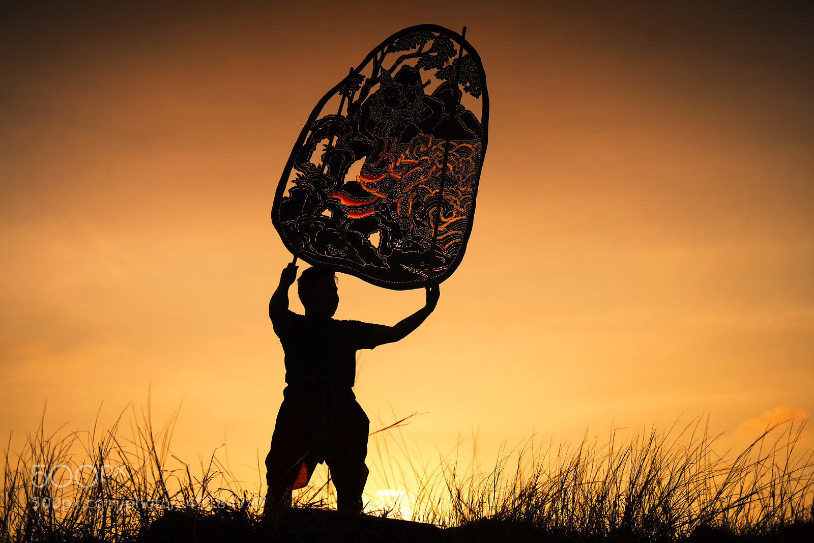 Nikon D810 sample photo. Silhouette man raise thai photography