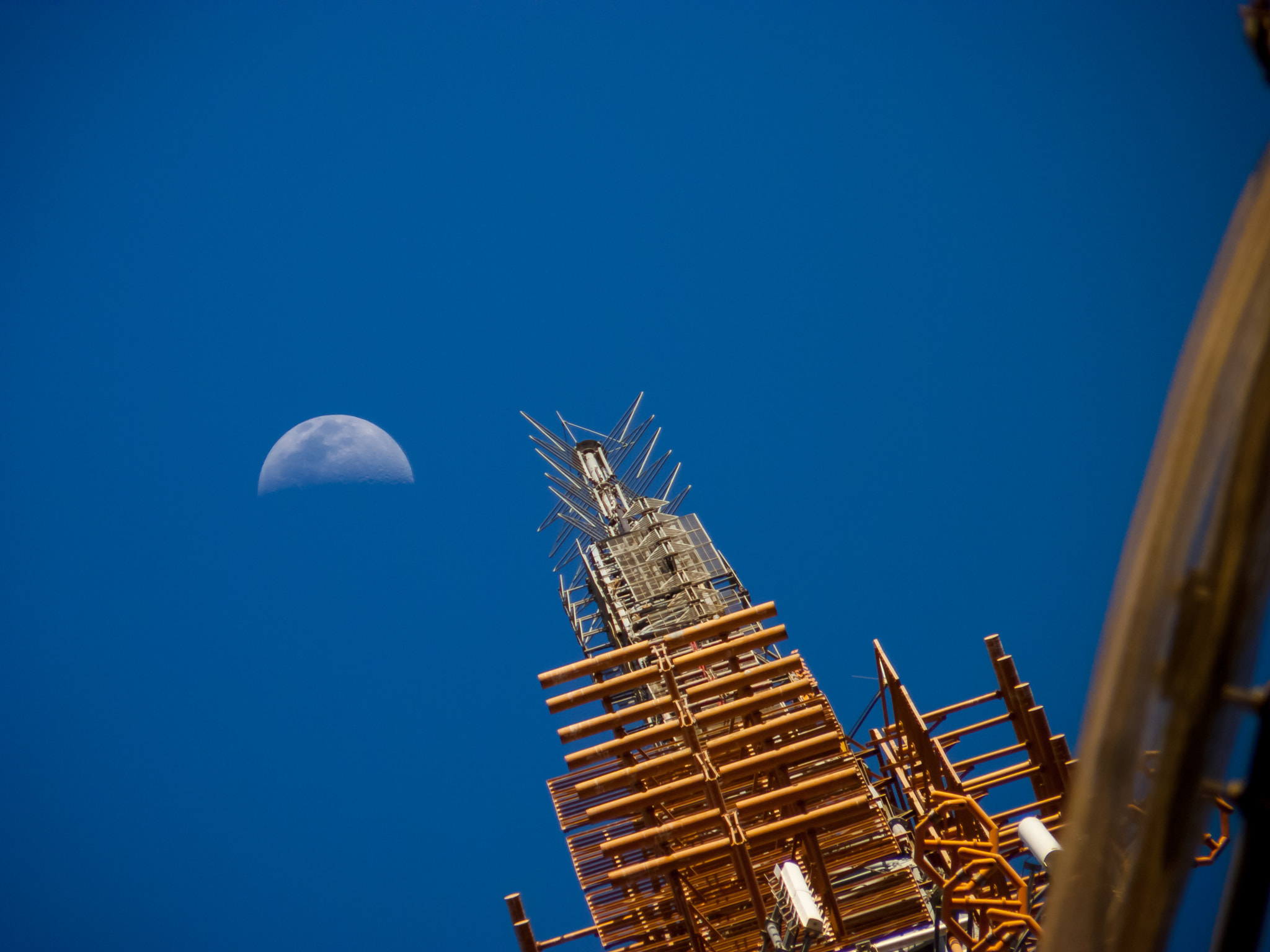 Panasonic Lumix DMC-FZ35 (Lumix DMC-FZ38) sample photo. Tv tower and moon photography