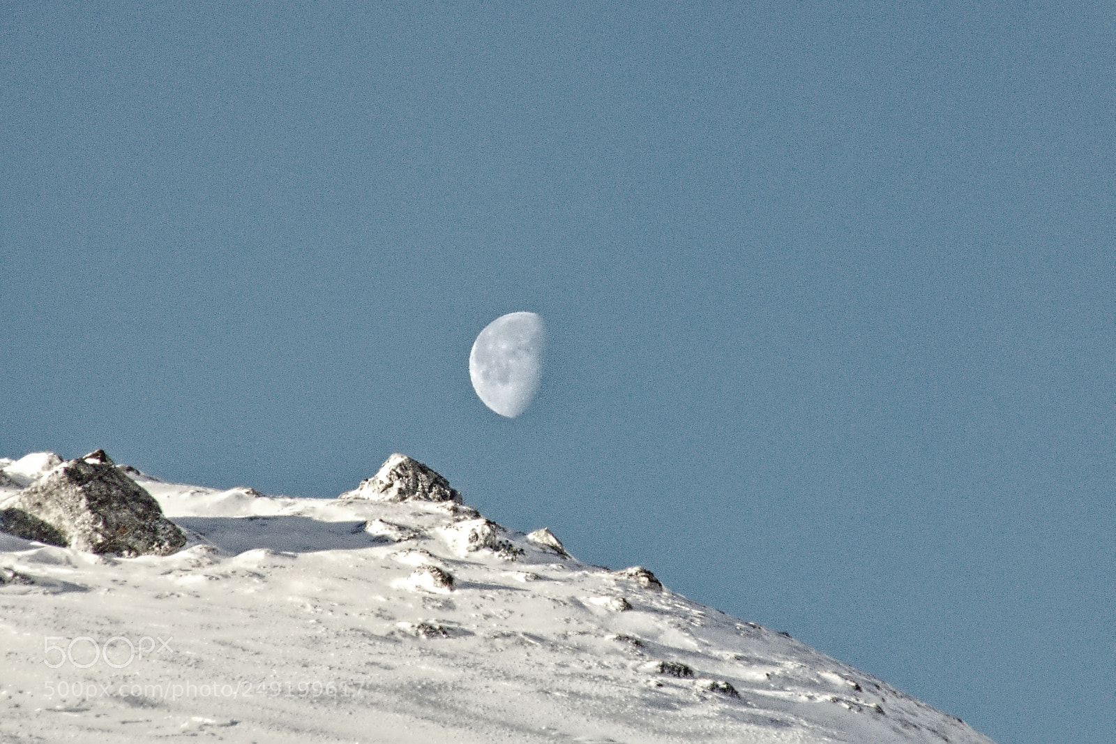 Panasonic Lumix DMC-FZ28 sample photo. Moon and snow photography