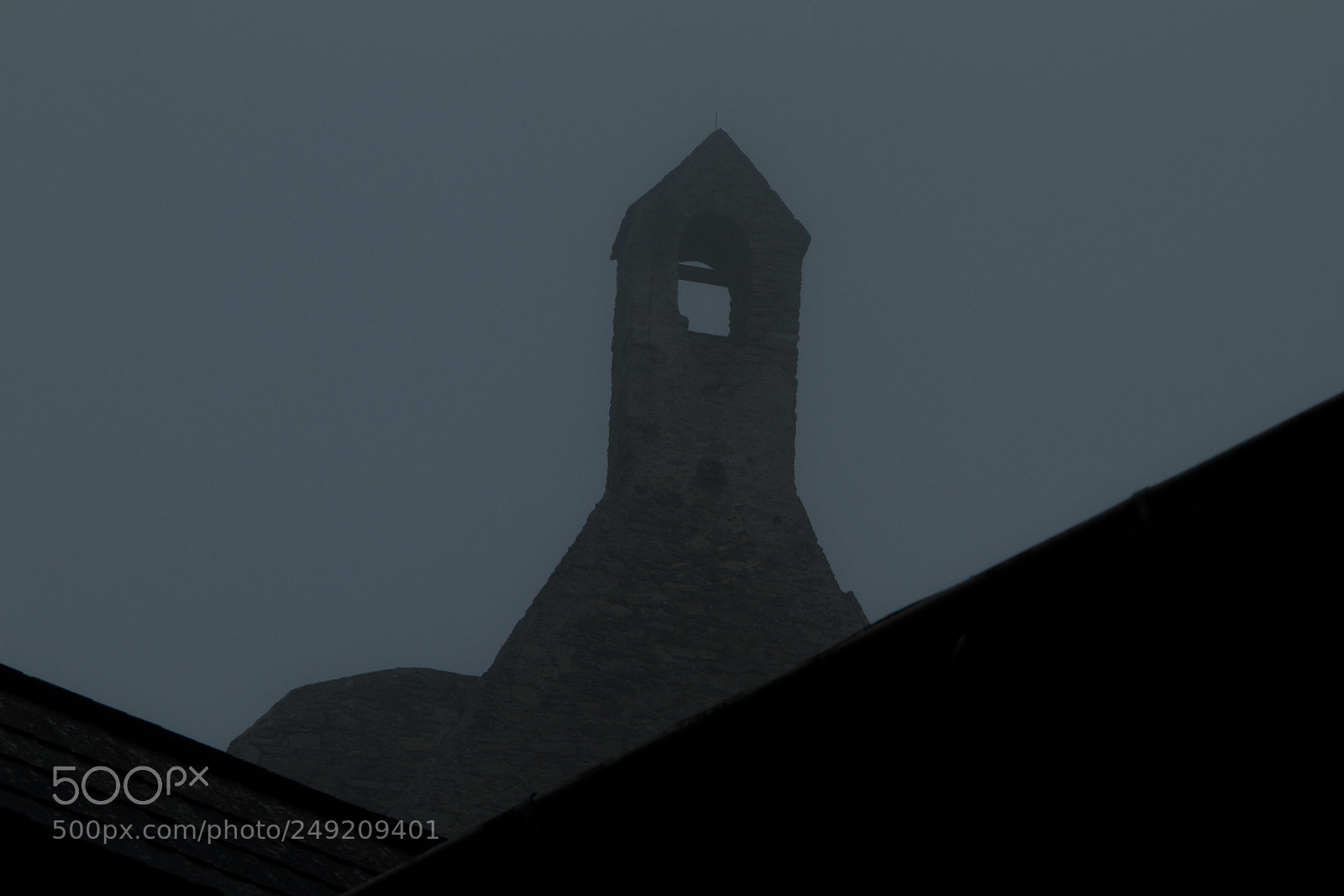 Canon EOS 7D sample photo. Old belfry in fog photography