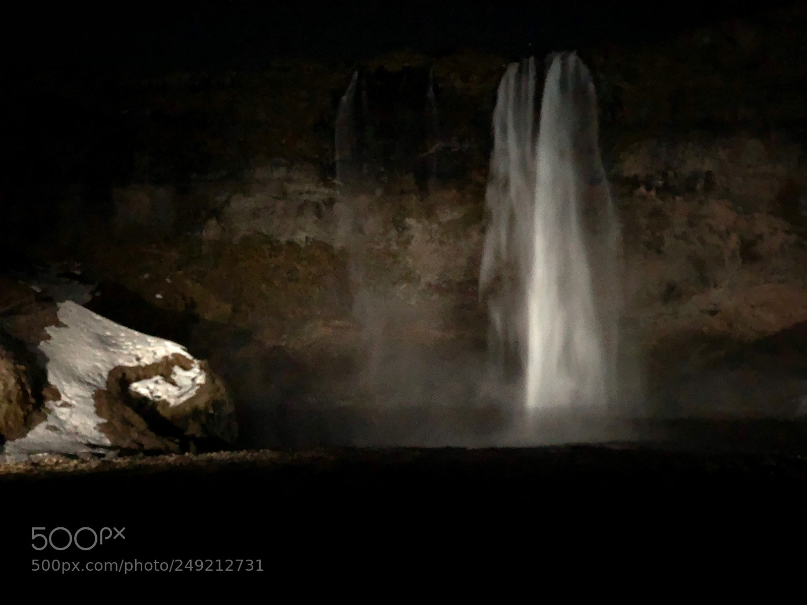 Apple iPhone X sample photo. Waterfall at night photography
