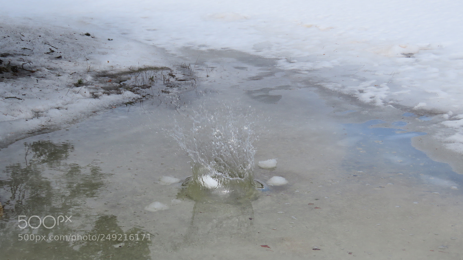 Canon PowerShot SX60 HS sample photo. Snowball in water photography