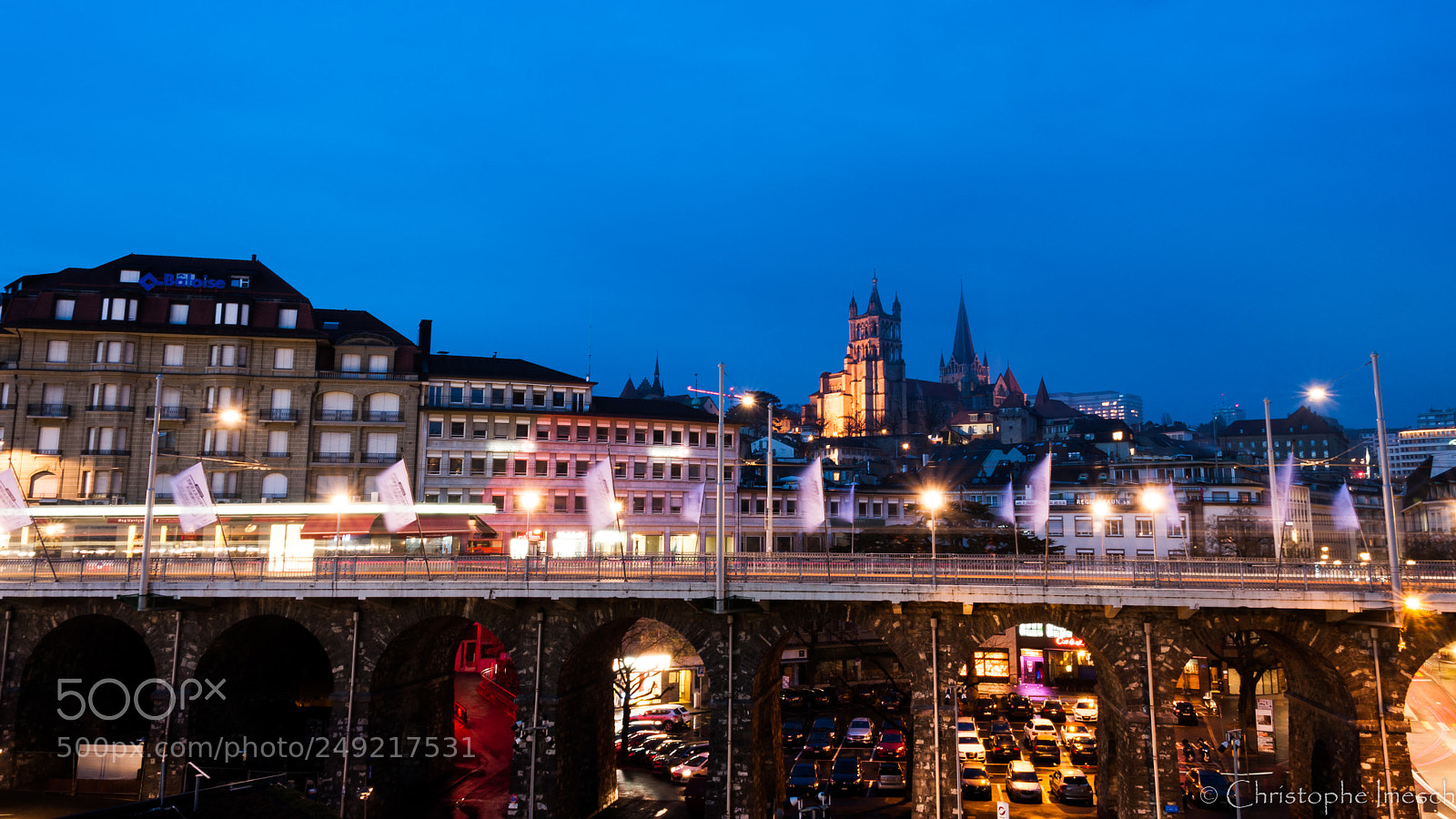 Nikon D700 sample photo. Lausanne by nigth photography