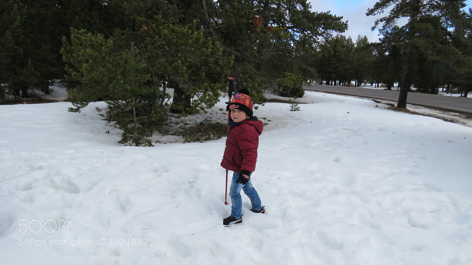 Canon PowerShot SX60 HS sample photo. Son play with snow photography