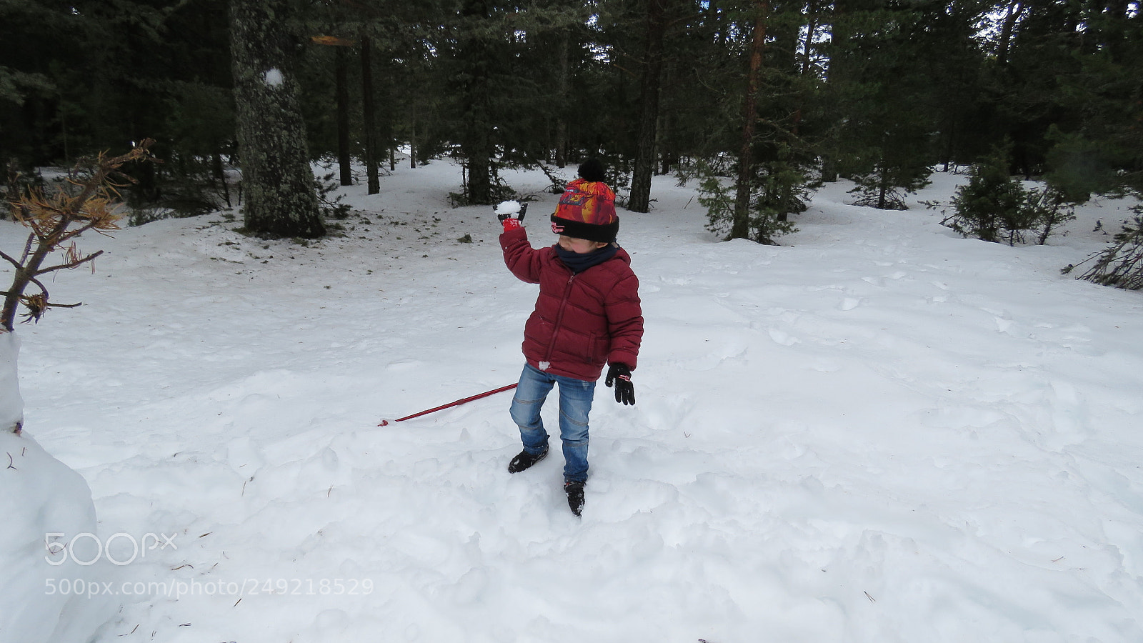 Canon PowerShot SX60 HS sample photo. Son play with snow photography