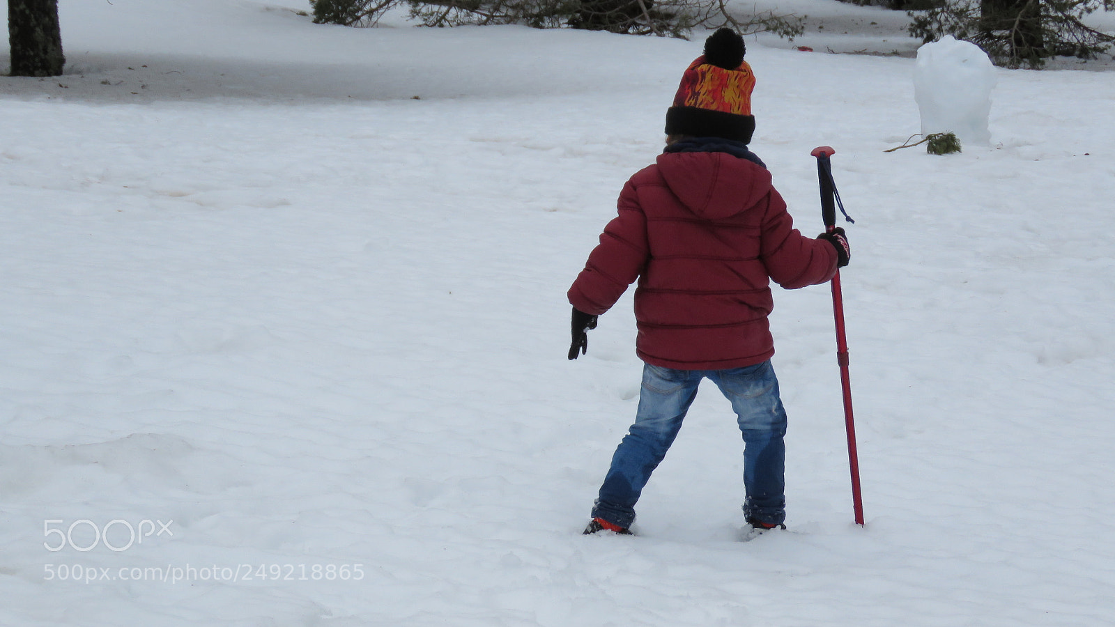 Canon PowerShot SX60 HS sample photo. Son play with snow photography