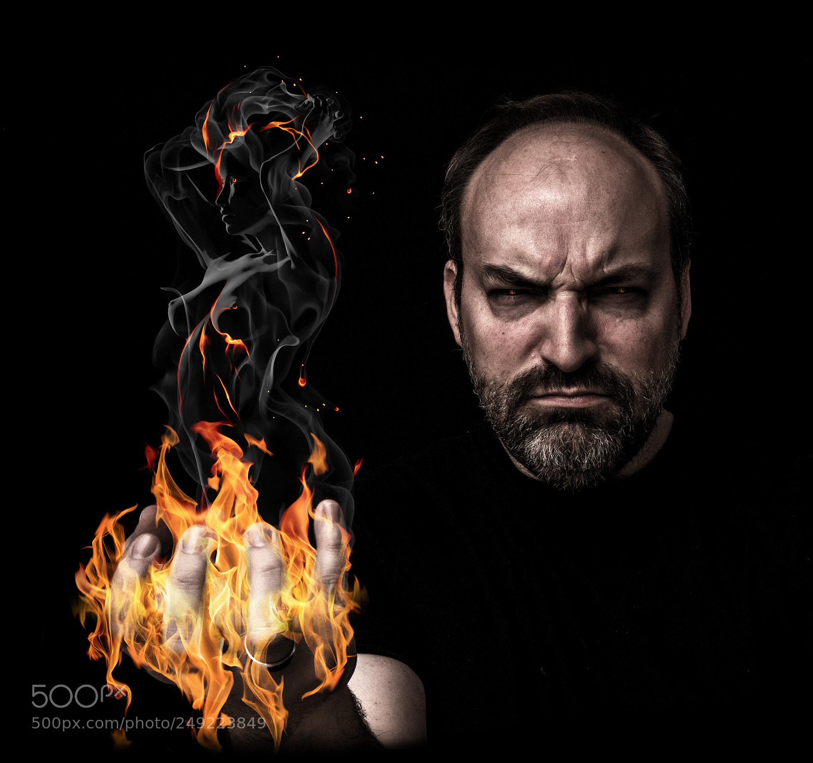 Sony SLT-A99V sample photo. Self portrait flames photography