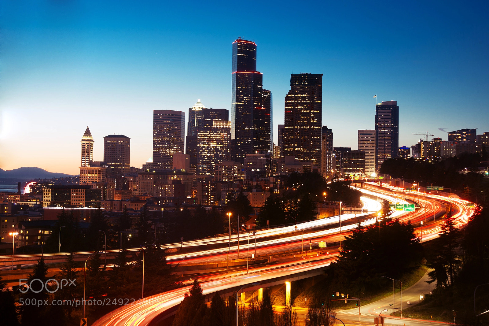 Canon EOS 5D sample photo. Seattle at night, wa photography