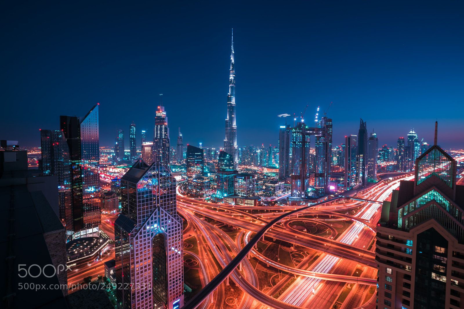 Sony a7R II sample photo. Dubai by night photography