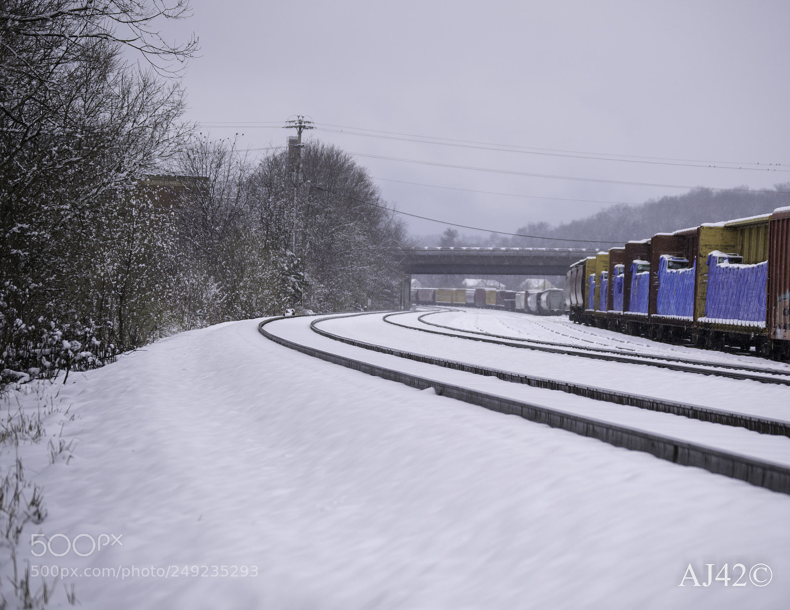 Nikon D3300 sample photo. Snowy rails photography