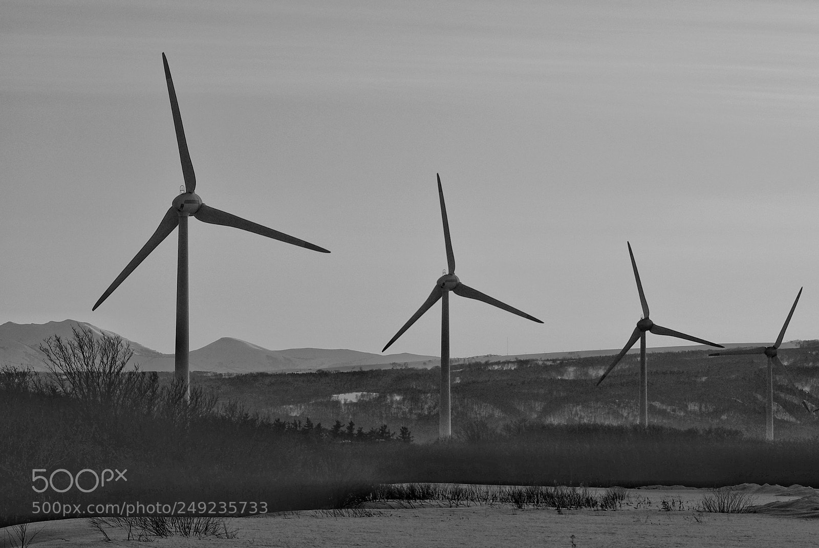 Pentax K10D sample photo. Wind turbine photography
