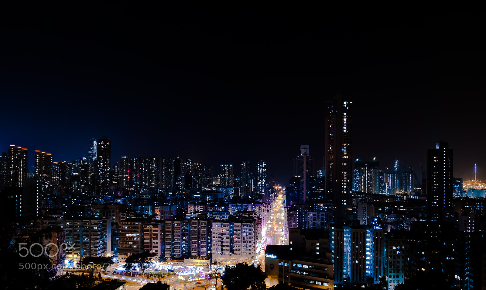 Fujifilm X-T2 sample photo. Hong kong blue night photography