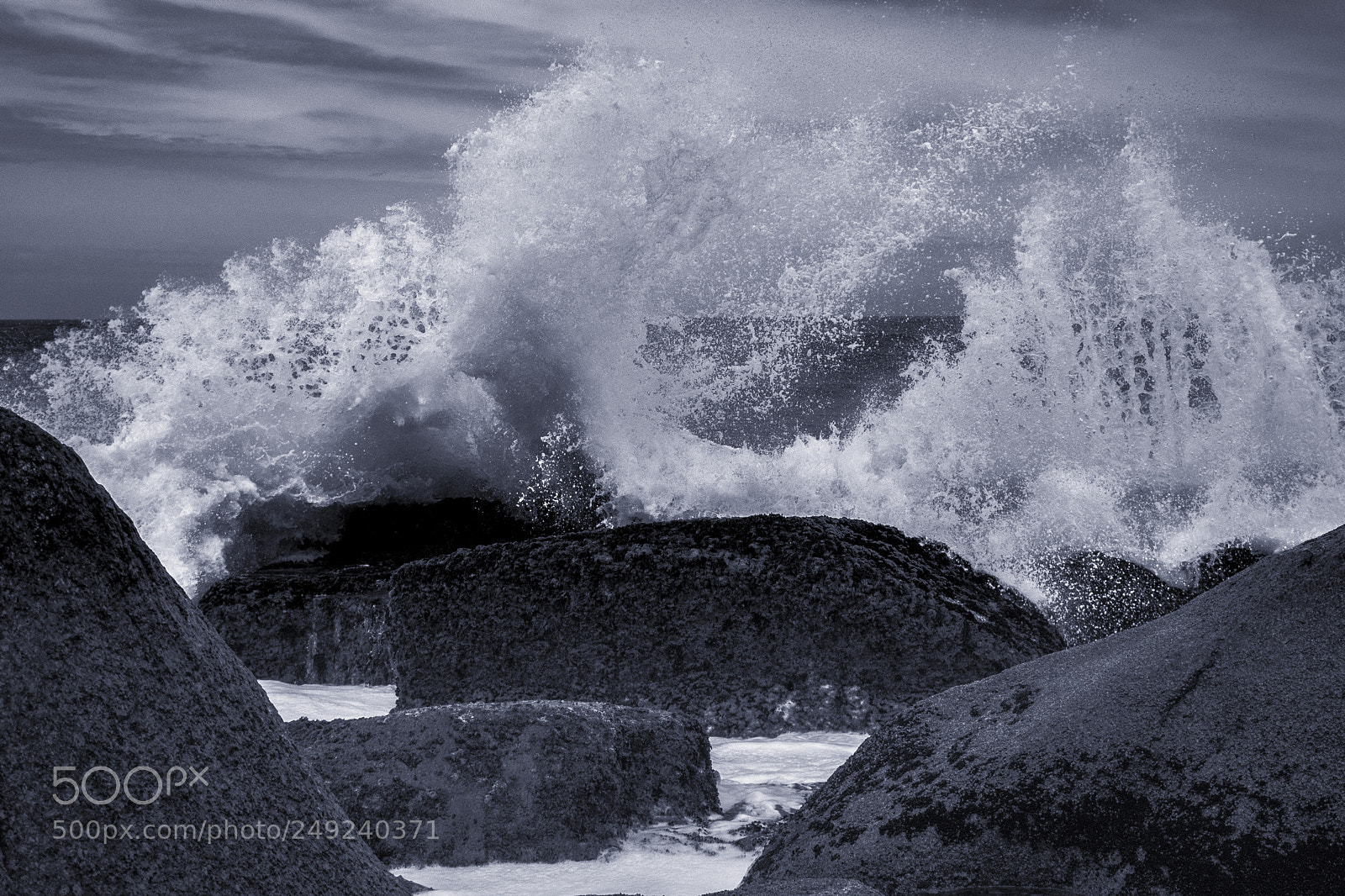 Nikon D5200 sample photo. B&w waves photography