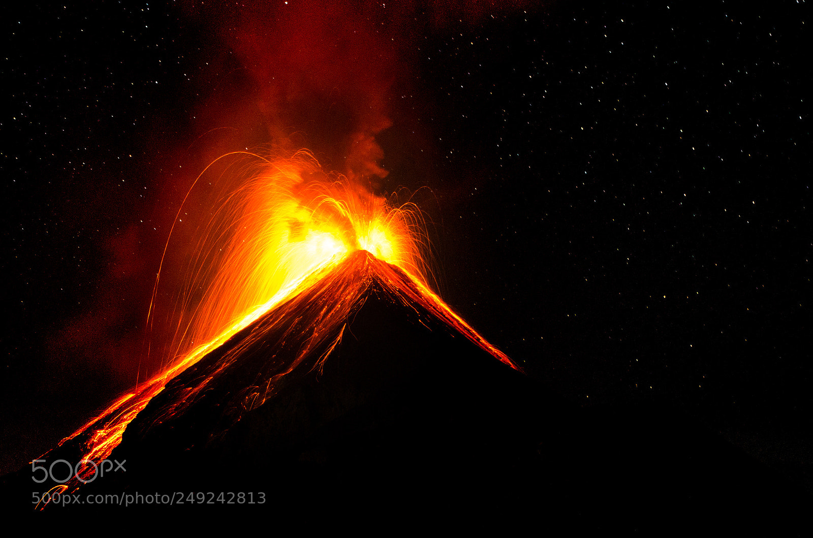 Pentax K-30 sample photo. Volcan de fuego erupts photography