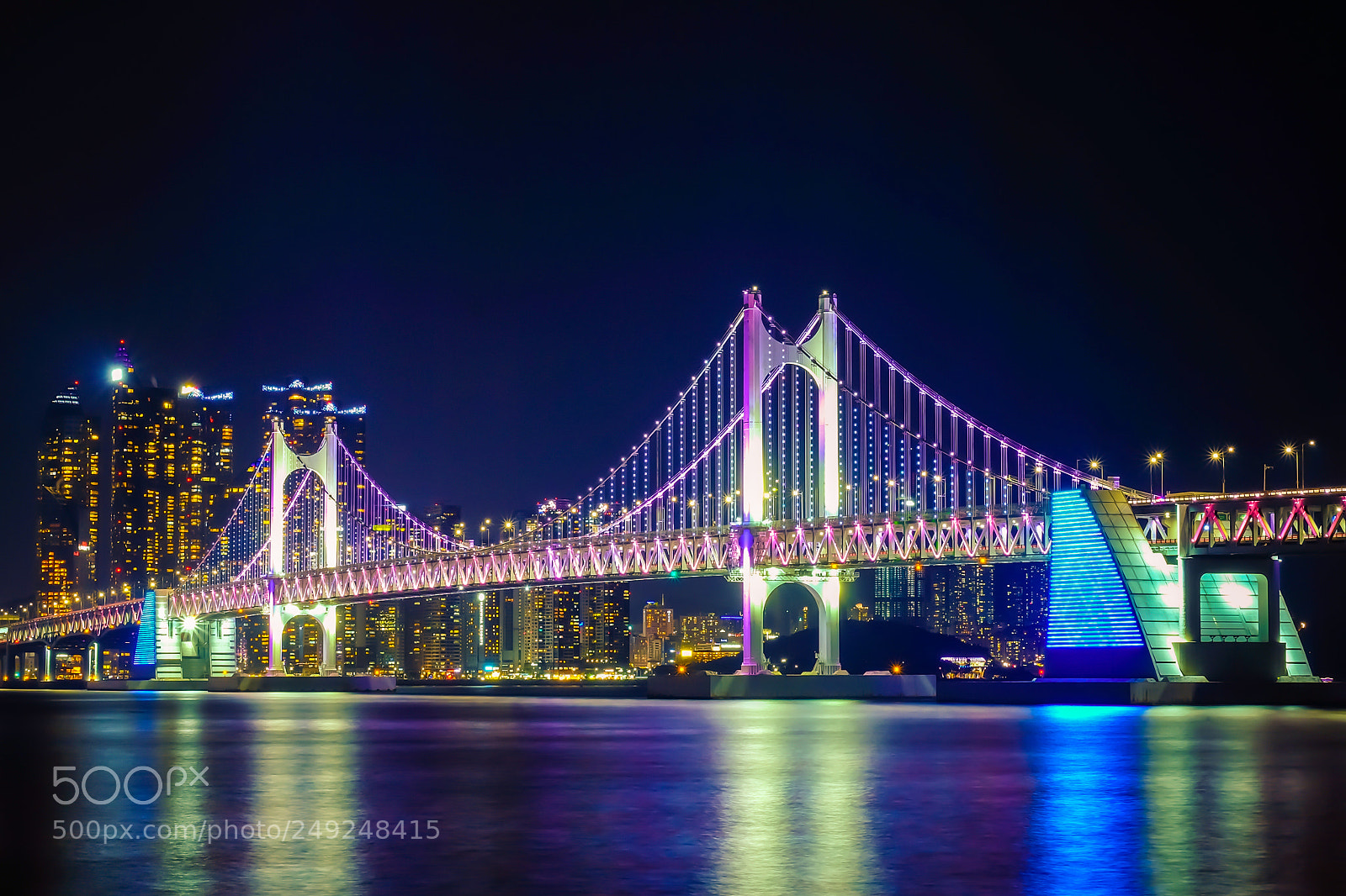 Fujifilm X-T10 sample photo. Gwangan bridge at night photography