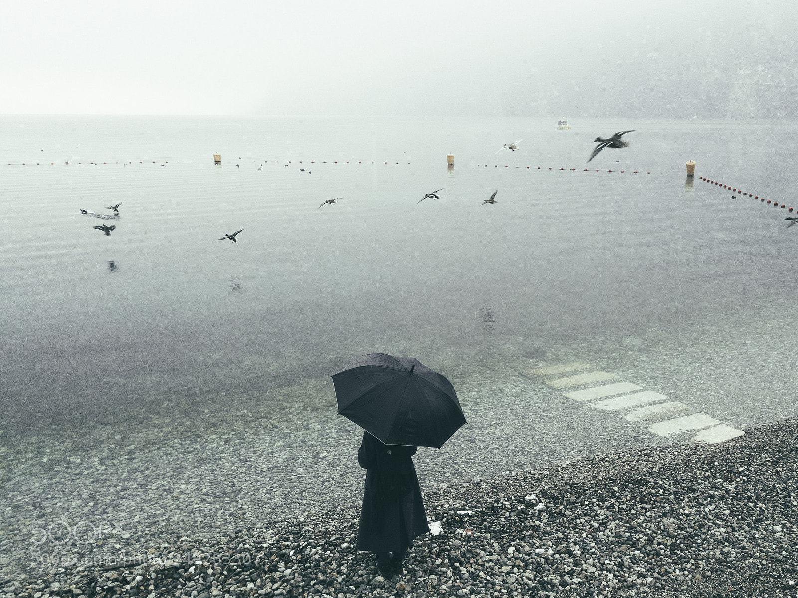 DJI FC220 sample photo. Rain on garda lake photography