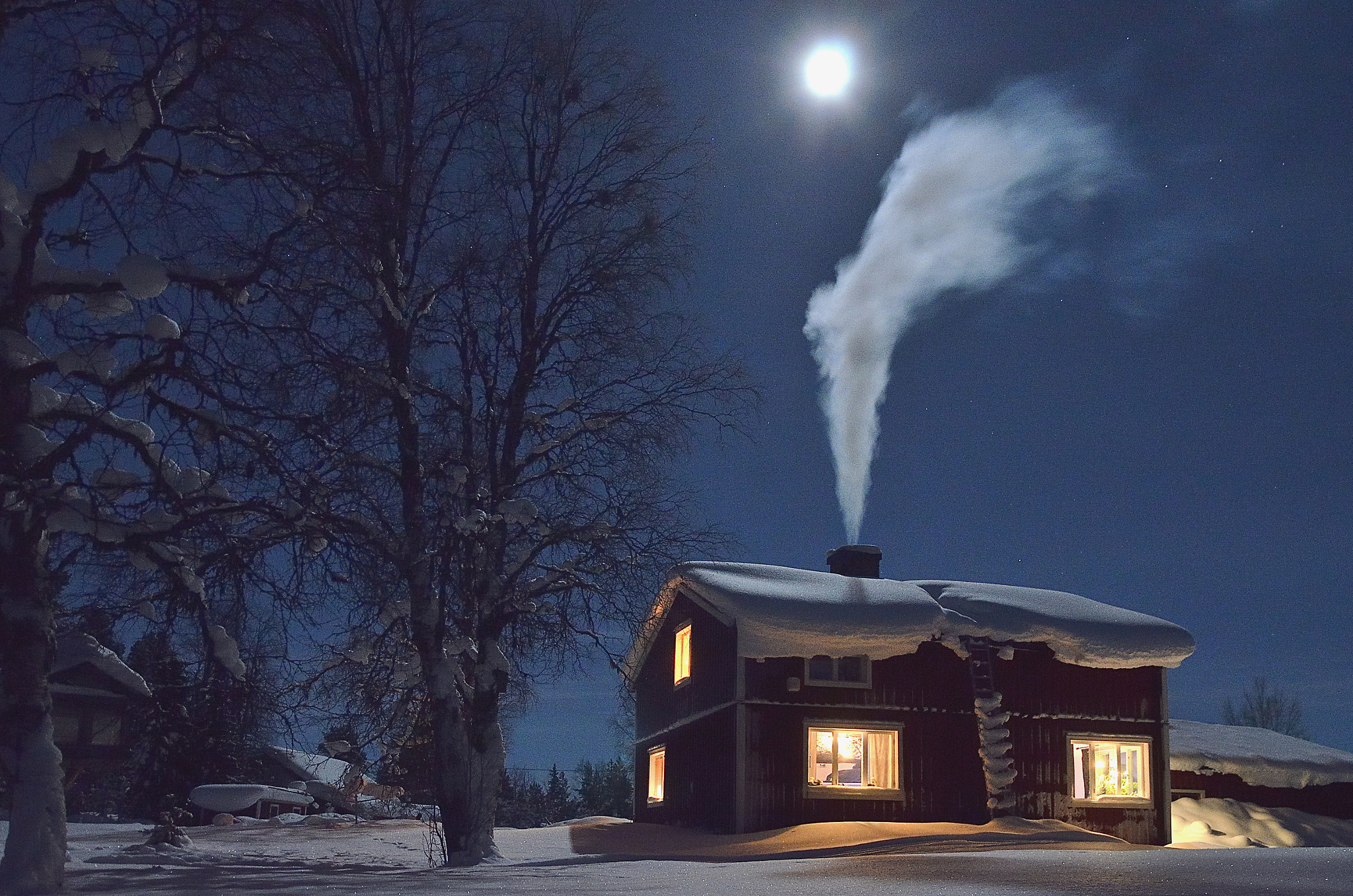 Nikon D5100 sample photo. Cold moon light in the subarctic night photography
