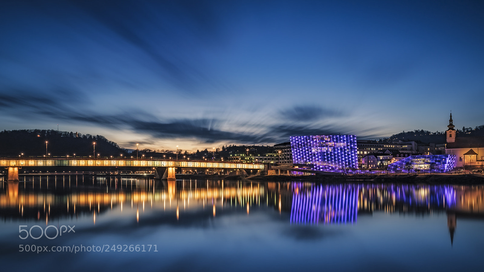 Sony a7R III sample photo. Linz at night photography