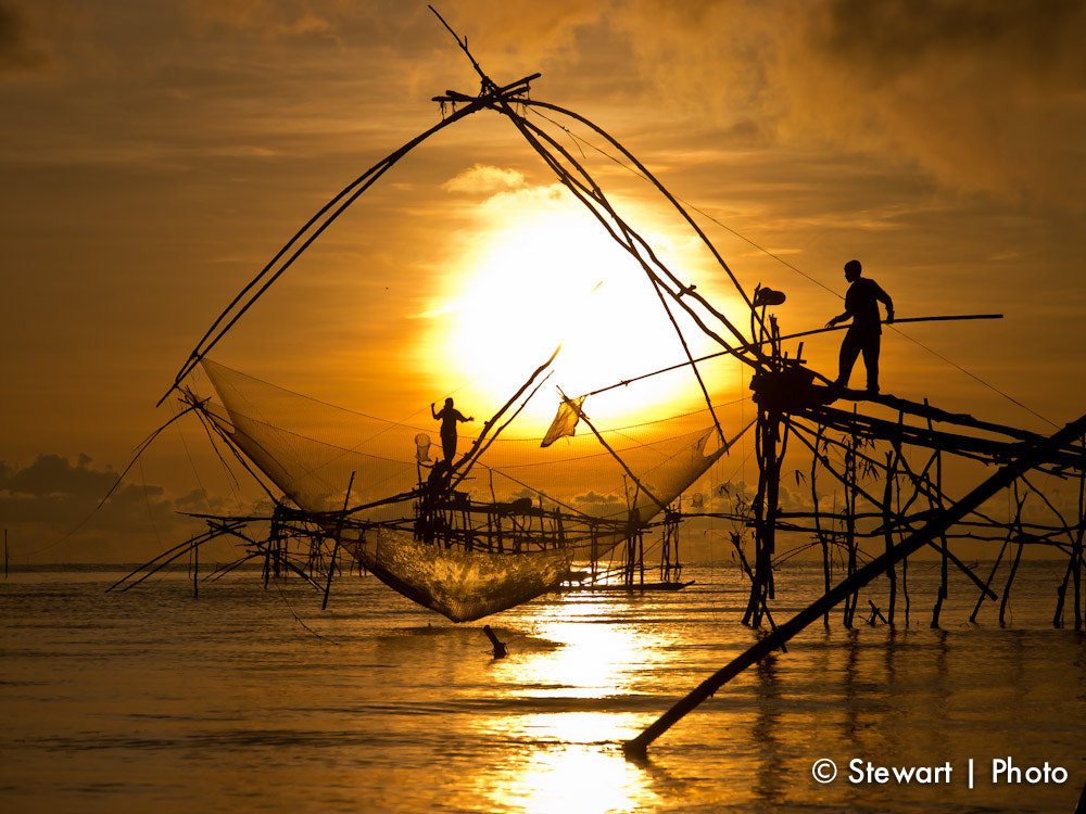 Olympus PEN E-P3 sample photo. Fisherman at work. photography