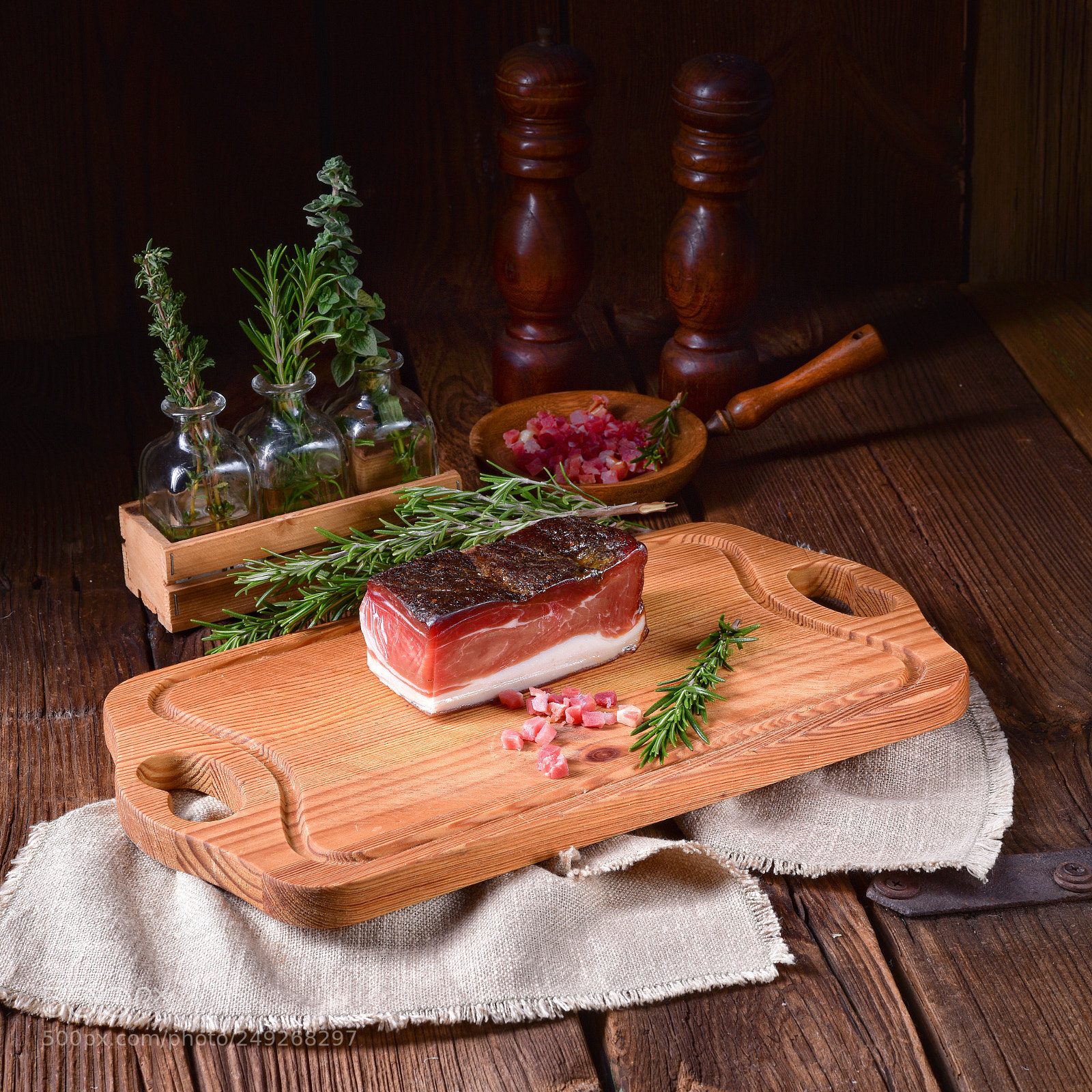 Nikon D810 sample photo. Smoked south tyrolean bacon photography