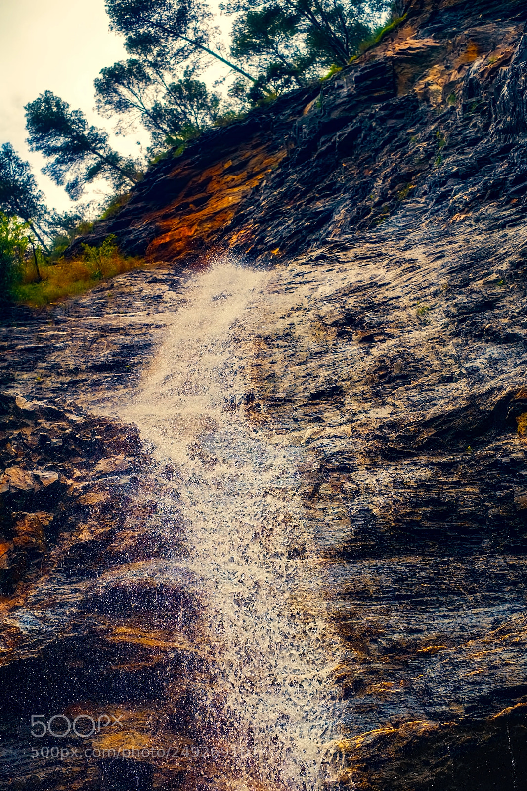 Fujifilm X-M1 sample photo. Waterfall in the mountains photography