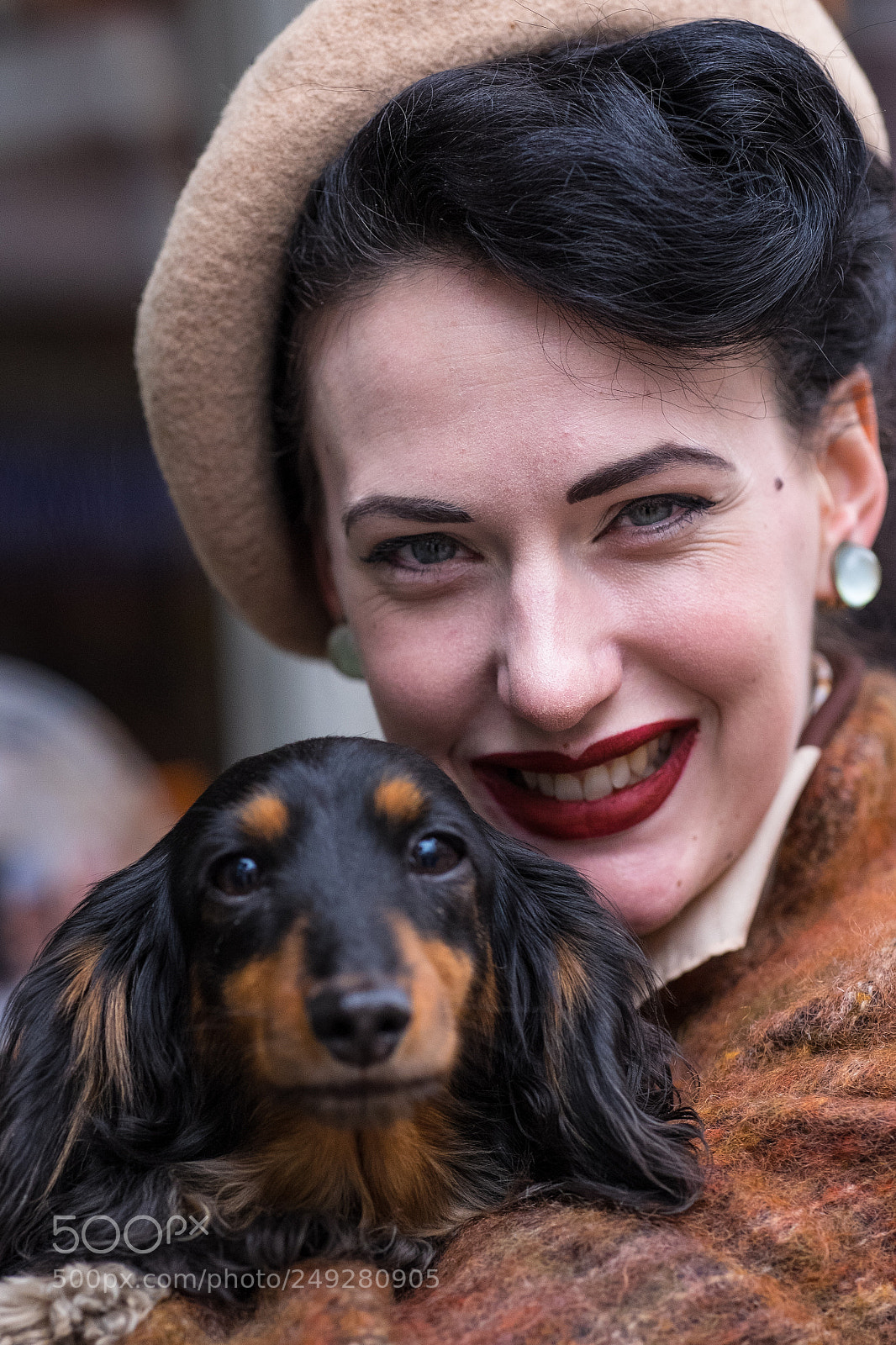 Fujifilm X-T1 sample photo. Lady with her dachshund photography