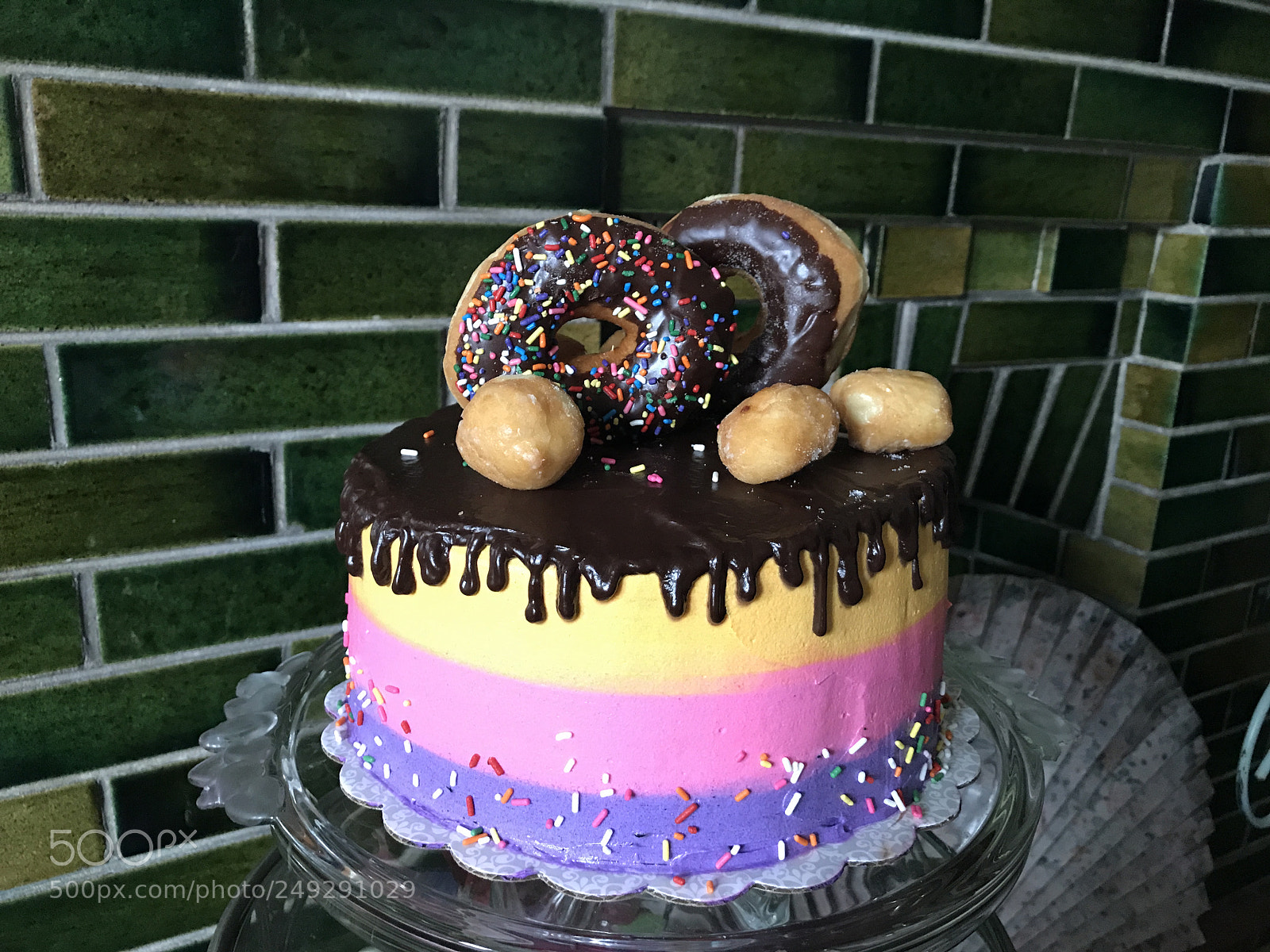 Apple iPhone 7 sample photo. Donut drip cake photography