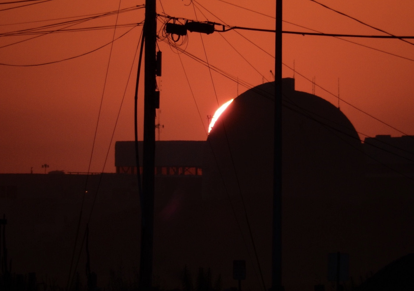 Nikon COOLPIX S9600 sample photo. Sun setting on nuclear plant photography