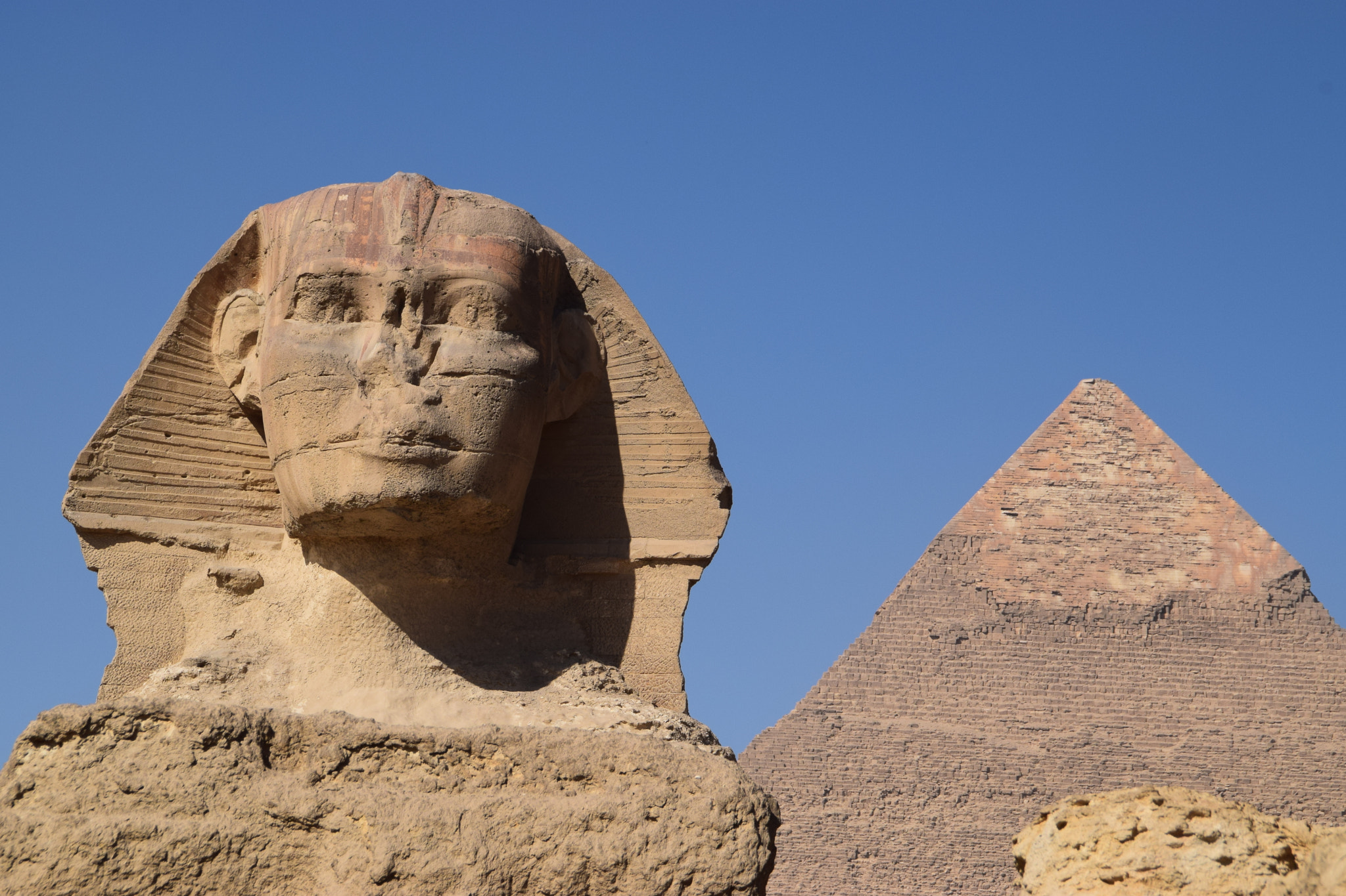 Nikon D3300 + Tamron AF 18-200mm F3.5-6.3 XR Di II LD Aspherical (IF) Macro sample photo. The sphinx and the pyramids in gizeh photography