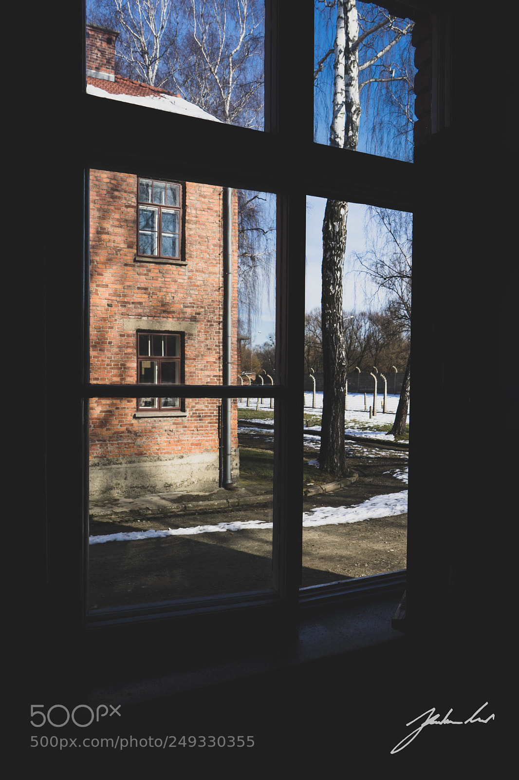 Sony a7 sample photo. View from barricks. auschwitz. photography