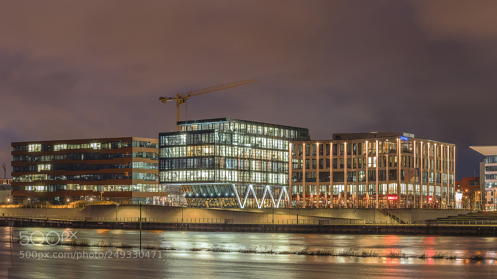 Sony a7R II sample photo. Bremen skyline at night photography