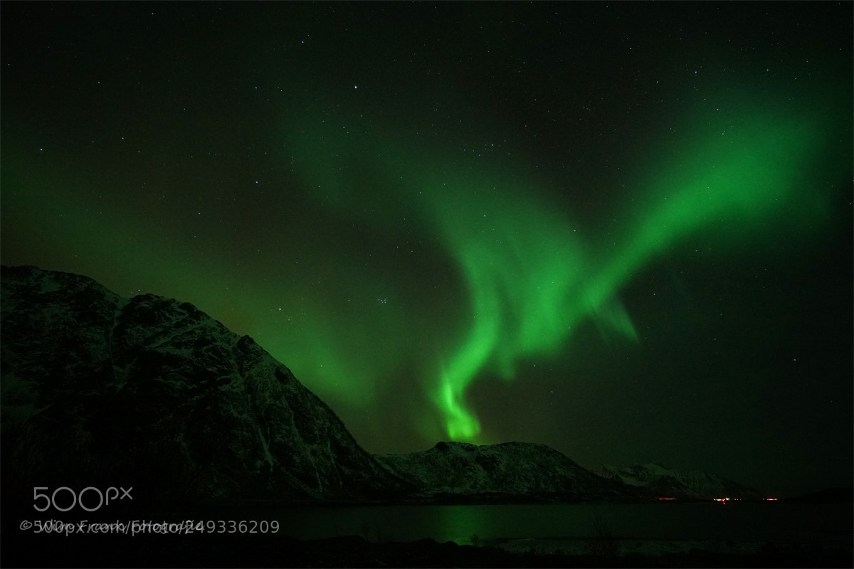 Sony a7 sample photo. Aurora borealis above gimsoy photography