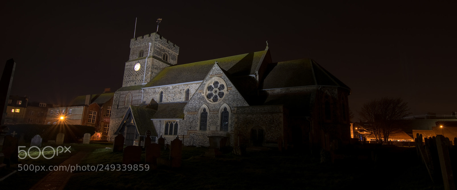 Nikon D5300 sample photo. Seaford church by night photography