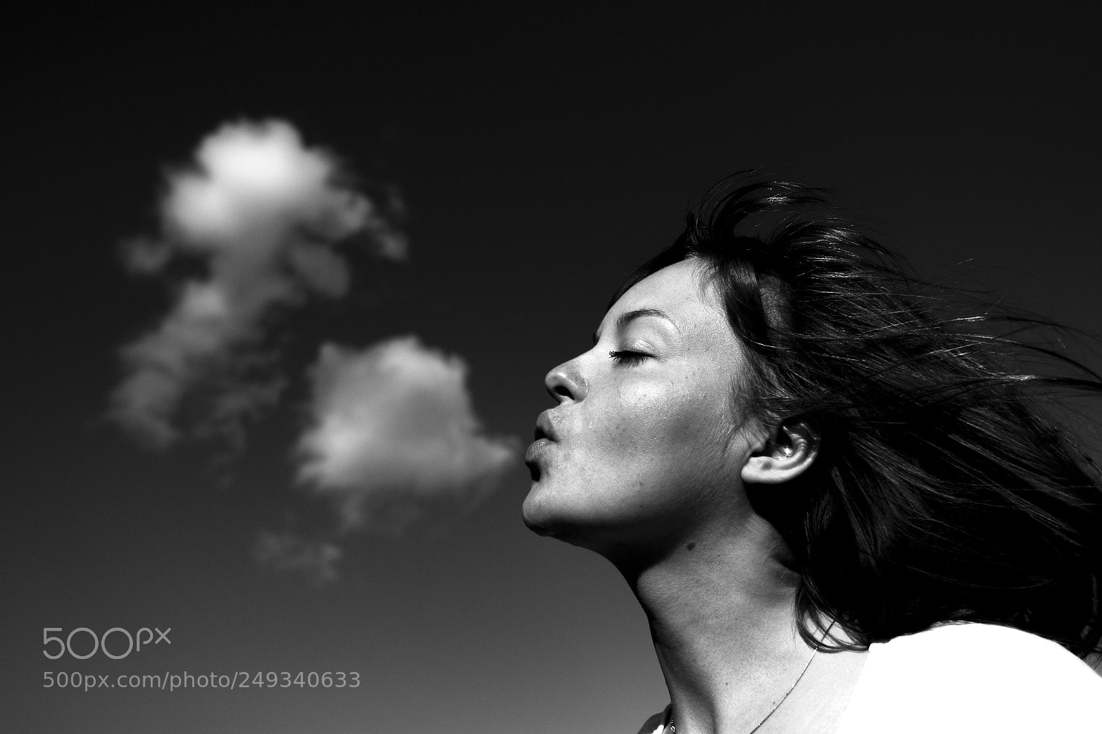 Canon EOS 60D sample photo. Woman blowing breath cloud photography