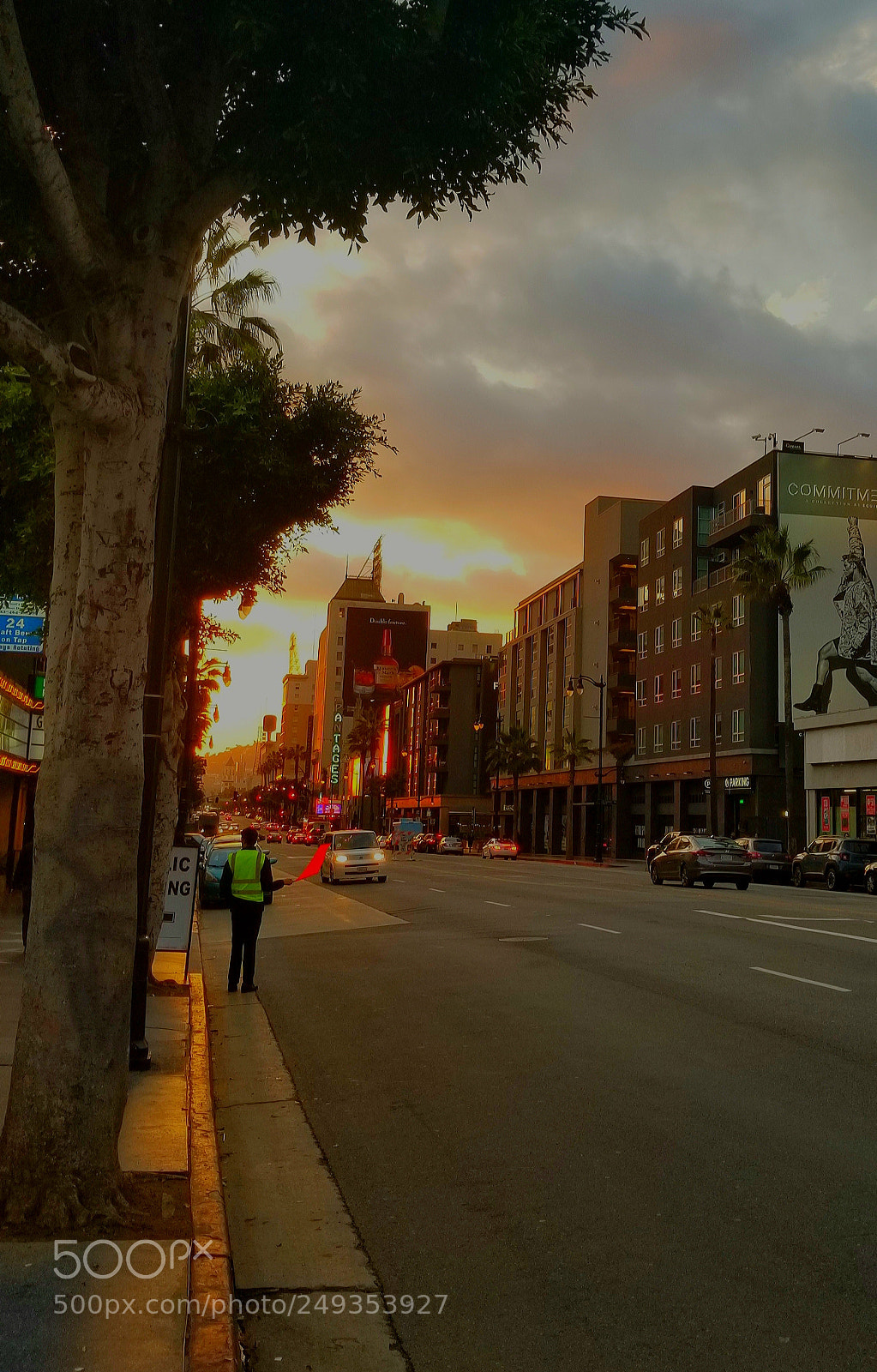 Samsung Galaxy S8+ sample photo. Hollywood night photography