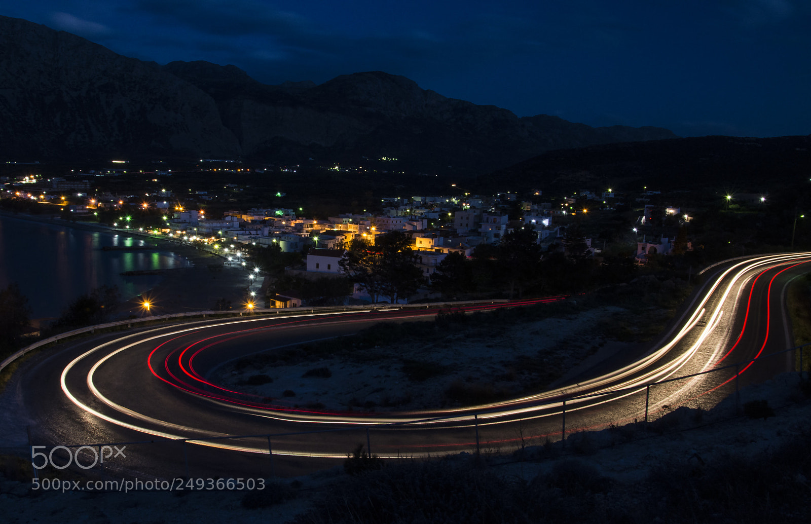 Nikon D7200 sample photo. Night road curve photography