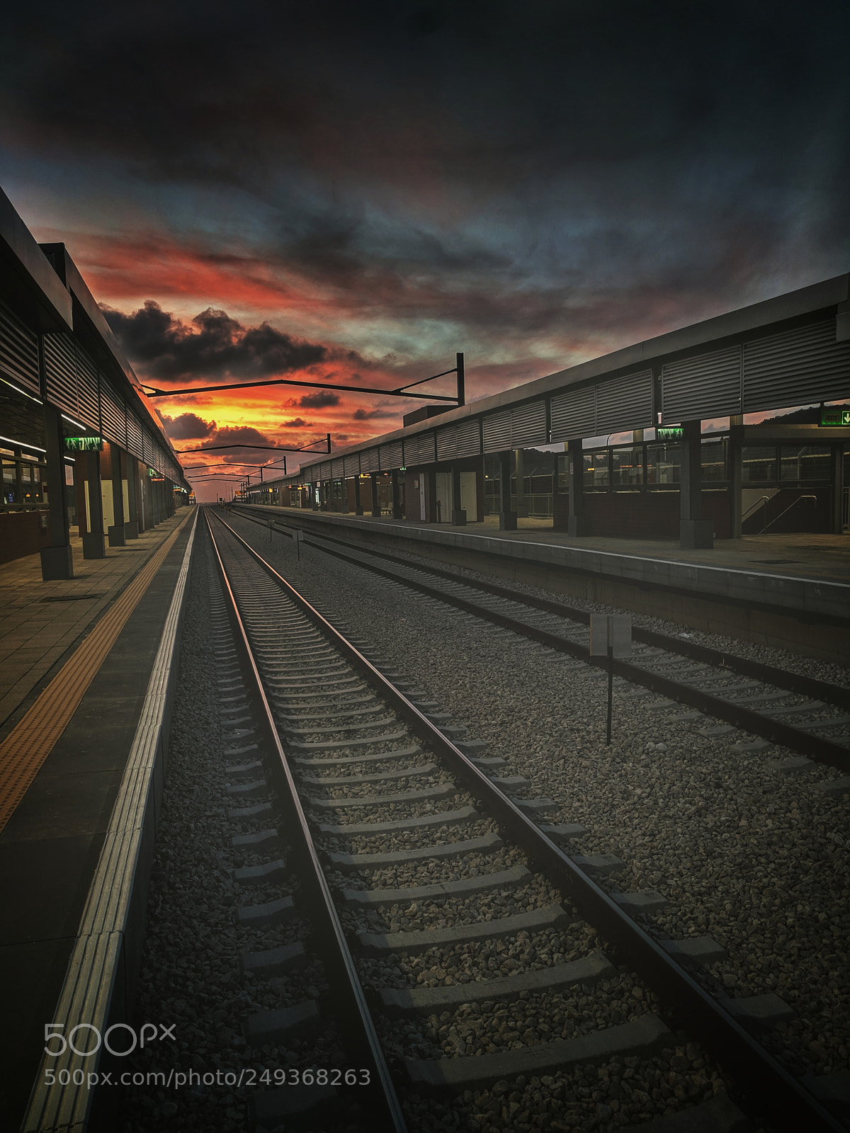 Google Nexus 6P sample photo. Trainstation at sunset photography