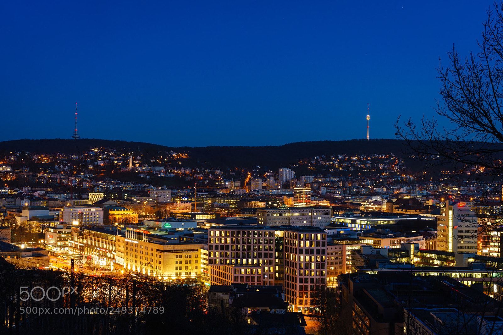 Sony a7 II sample photo. Stuttgart @ night photography
