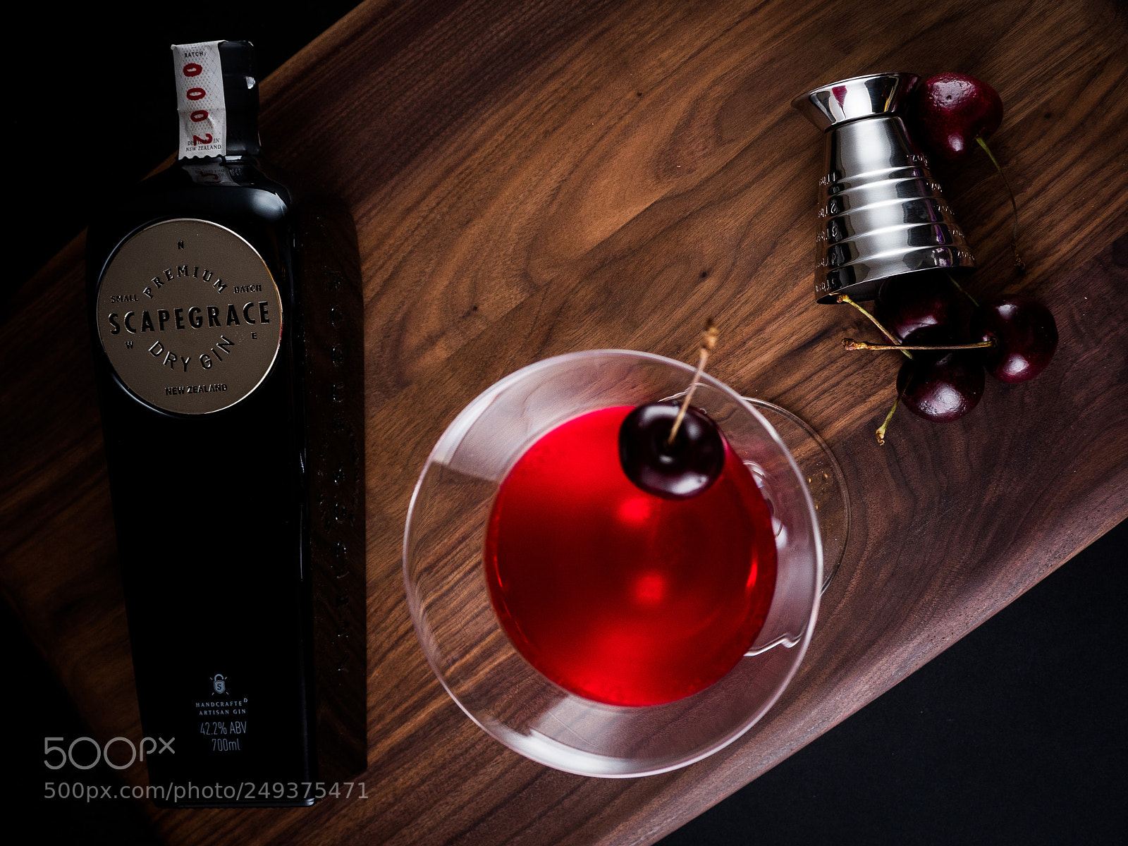 Panasonic Lumix DMC-GH4 sample photo. Cherry liqueur and gin. photography
