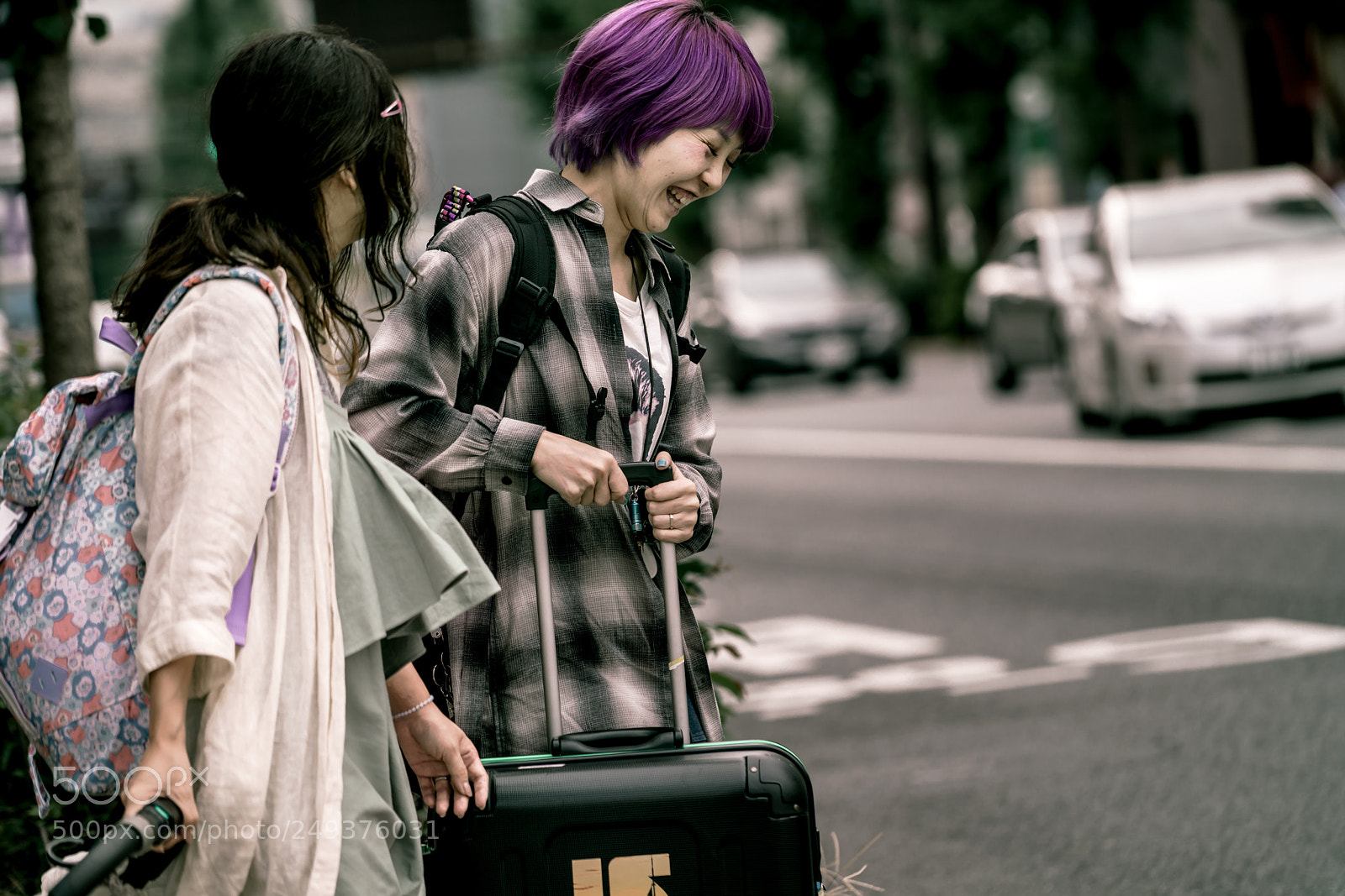 Sony a7R II sample photo. Purple street photography