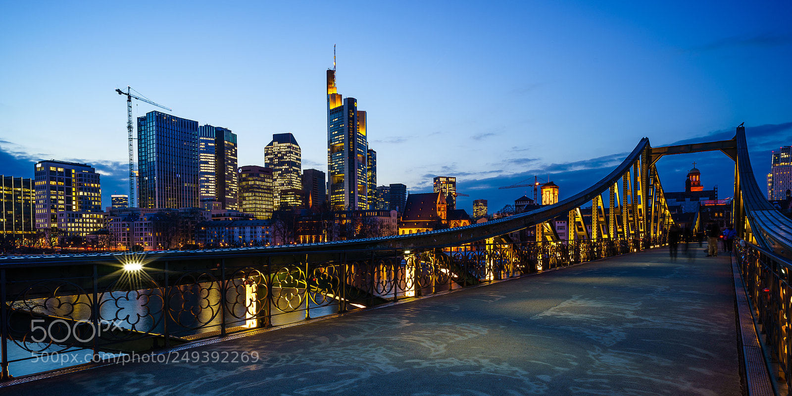 Sony a7R III sample photo. Franfurt skyline at blue photography